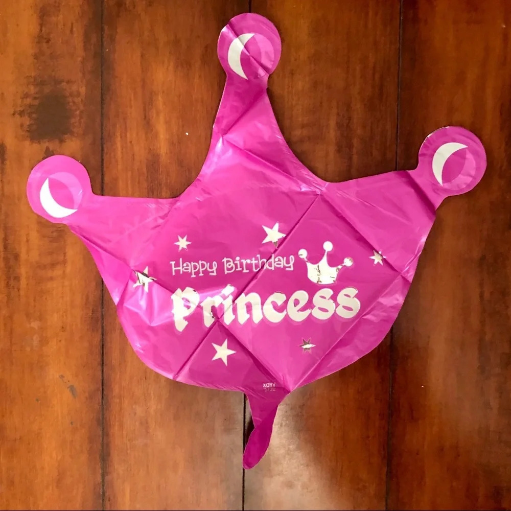 Happy Birthday Princess Crown and #3 Pink Balloon Display/Decoration - Picture 5 of 7